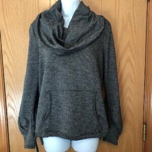 NWOT Women's Nubby REI Cowl Pullover Sweater Pouch Pocket Drawstring Hem Medium